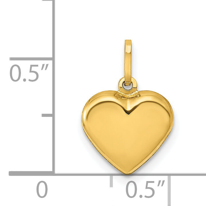 14K Polished 3-D Puffed Heart Pendant-XCH352