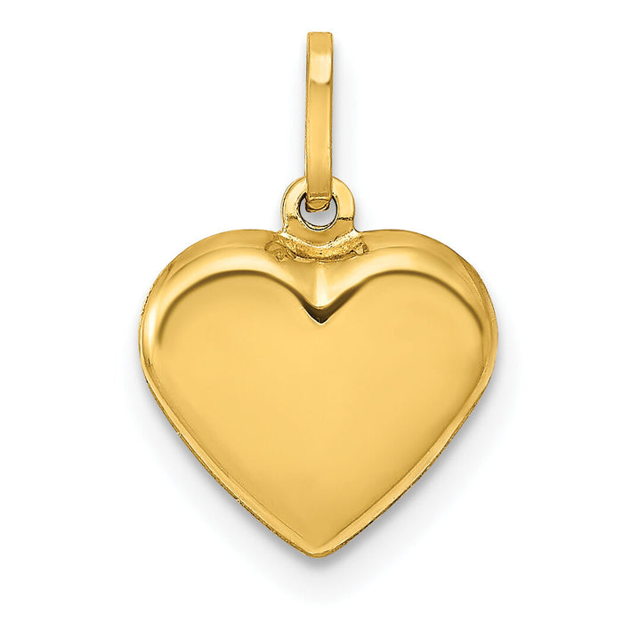 14K Polished 3-D Puffed Heart Pendant-XCH352