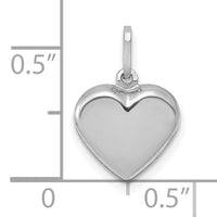 14K White Gold Polished 3-D Heart Pendant-XCH352W