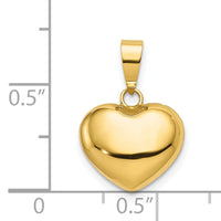 14K Polished 3-D Puffed Heart Pendant-XCH355