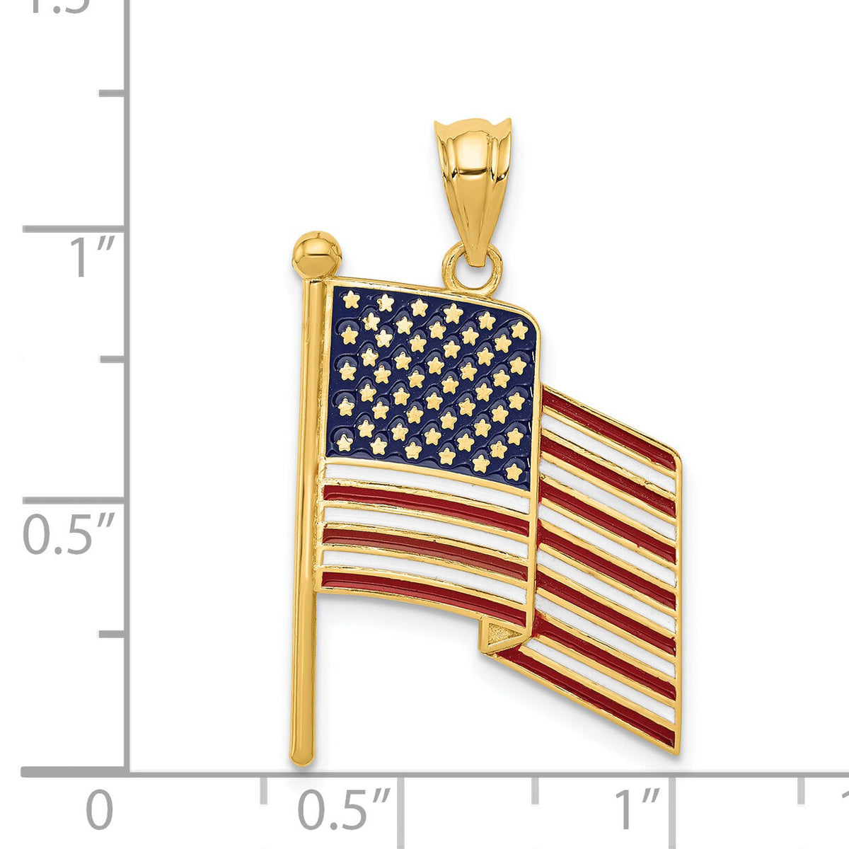 14k Enameled Flag Pendant-XCH370