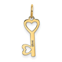 14K Polished Hearts Key Charm-XCH529