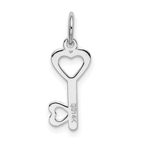 14k White Gold Heart-Shaped Key and Lock Charm-XCH530