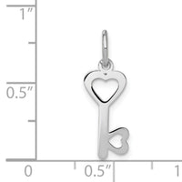 14k White Gold Heart-Shaped Key and Lock Charm-XCH530