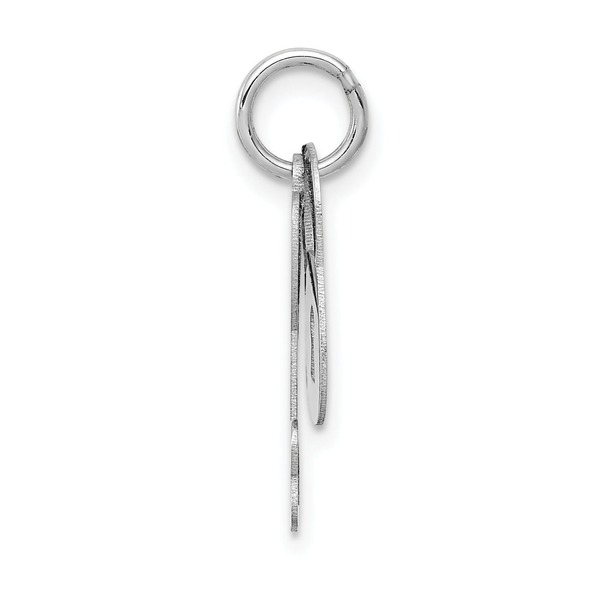 14k White Gold Polished Moveable Lock and Heart Key Charm-XCH534