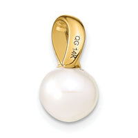 14k 8-9mm White Freshwater Cultured Pearl Pendant Slide-XCH671