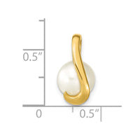 14k 8-9mm White Button Freshwater Cultured Pearl Pendant Slide-XCH672