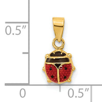 14K Polished Red/Black Enamel Ladybug Pendant-XCH689