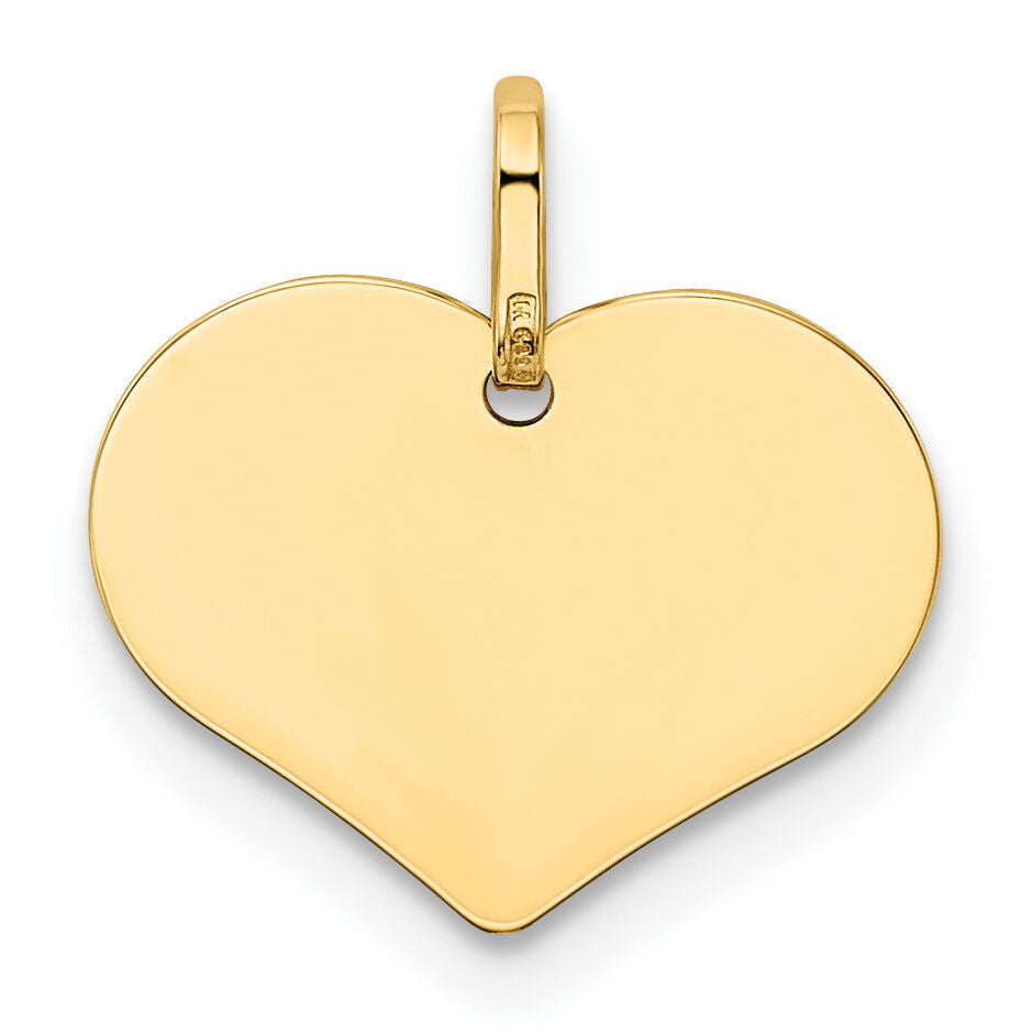 14K Polished Heart Shaped Disc Pendant-XCH94