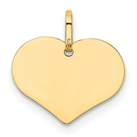 14K Polished Heart Shaped Disc Pendant-XCH94