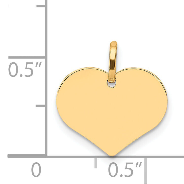 14K Polished Heart Shaped Disc Pendant-XCH94