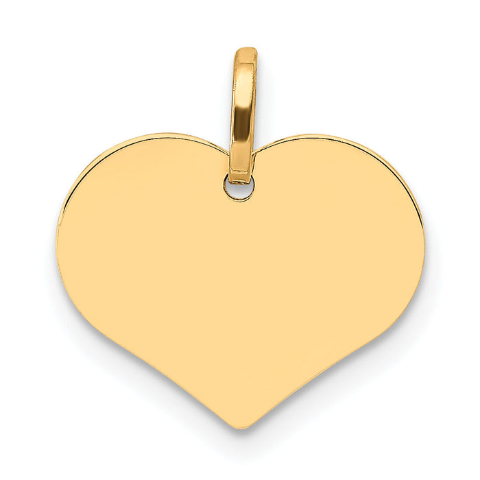 14K Polished Heart Shaped Disc Pendant-XCH94