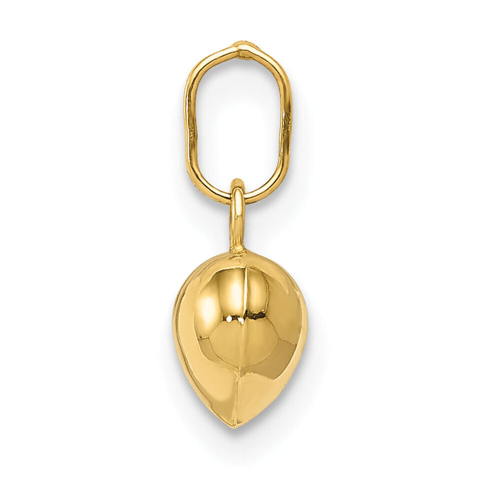 14K Polished 3-D Puffed Heart Charm-XCH95