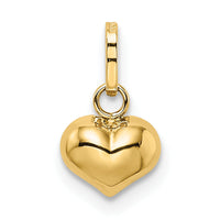 14K Polished 3-D Puffed Heart Charm-XCH95