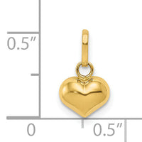 14K Polished 3-D Puffed Heart Charm-XCH95