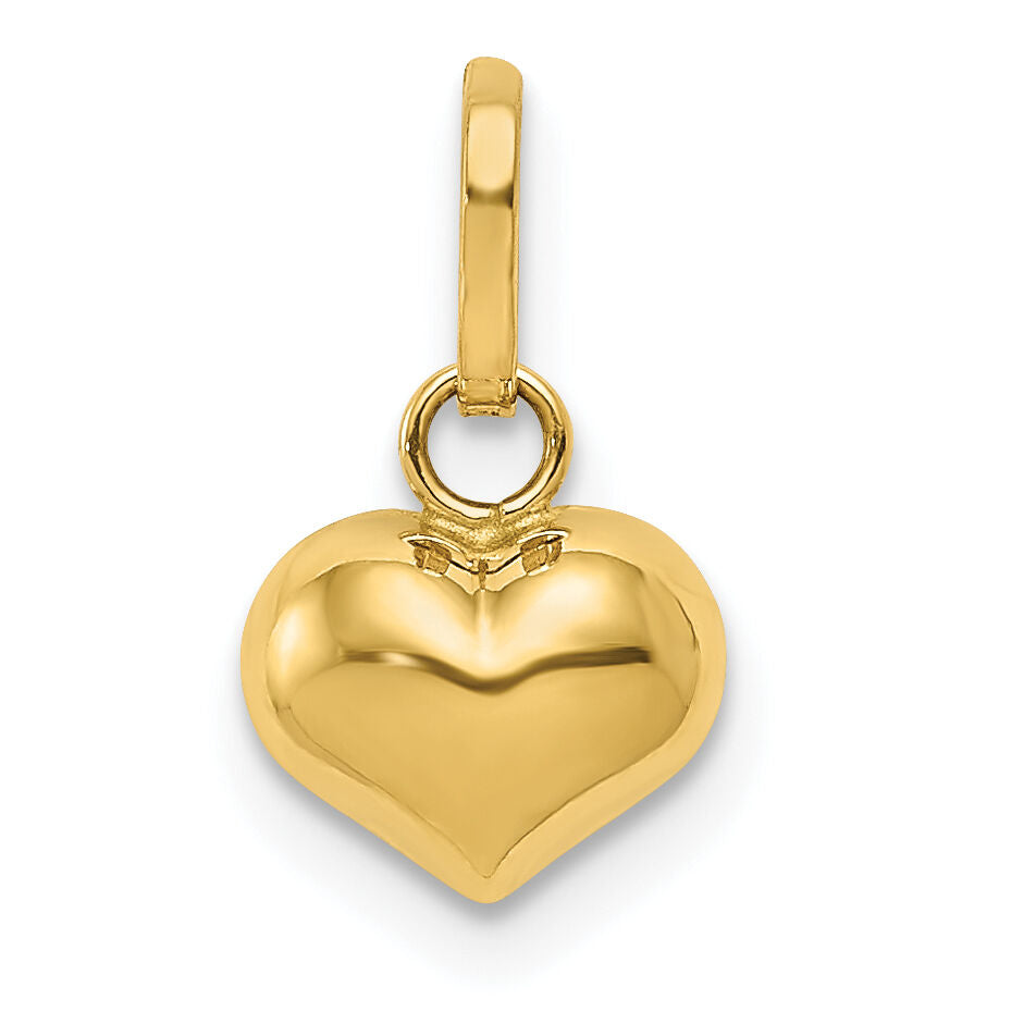 14K Polished 3-D Puffed Heart Charm-XCH95