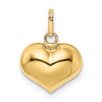 14K Polished 3-D Puffed Heart Pendant-XCH97