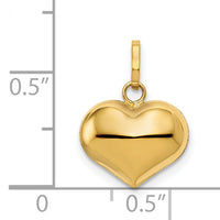 14K Polished 3-D Puffed Heart Pendant-XCH97