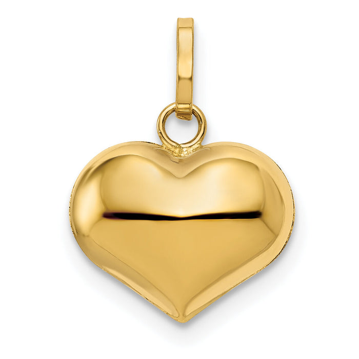 14K Polished 3-D Puffed Heart Pendant-XCH97