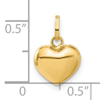 14K Polished 3-D Puffed Heart Pendant-XCH99