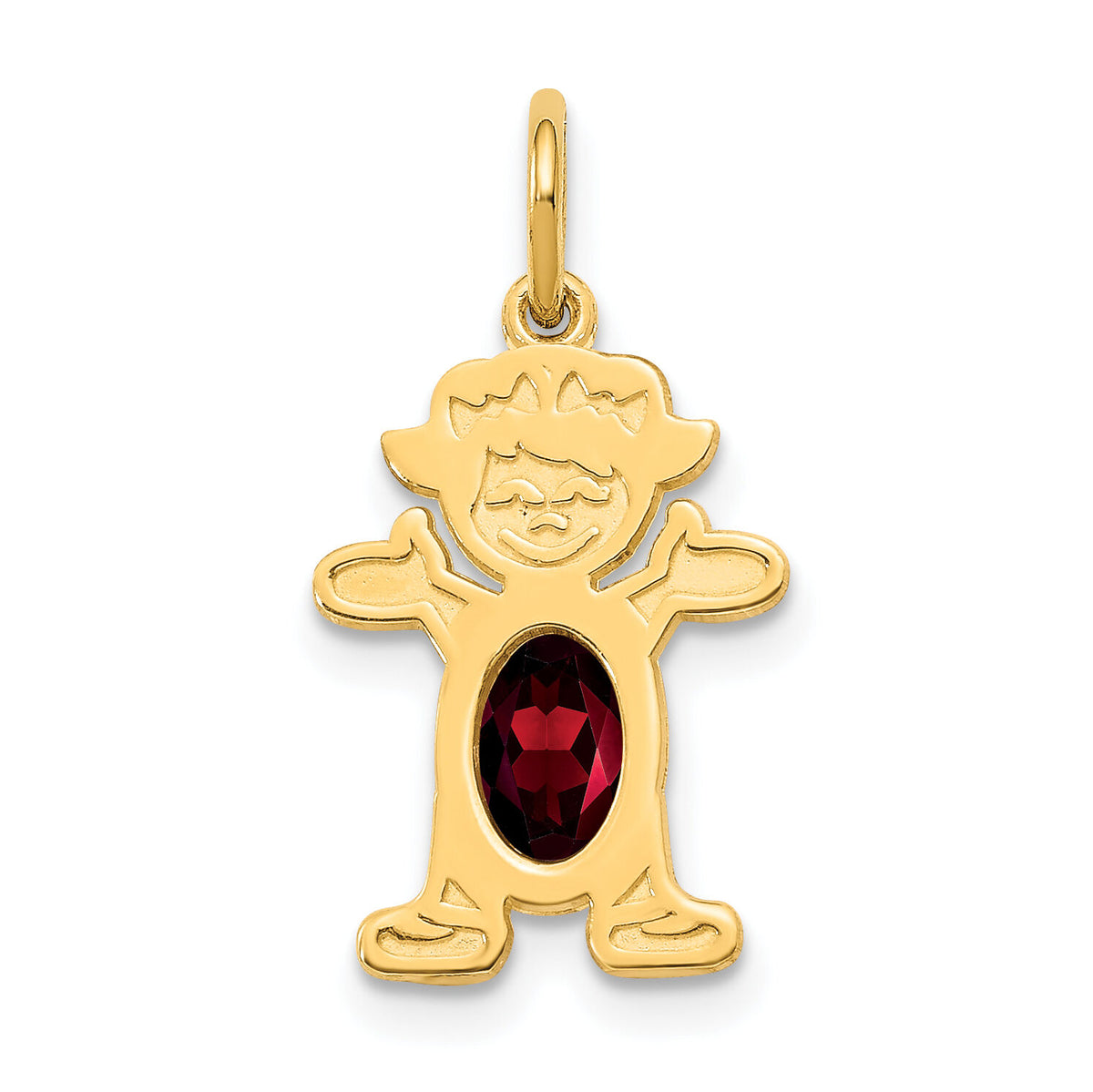 14K Girl 6x4 Oval Genuine Garnet-Jan-XCK10