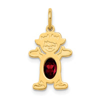 14K Girl 6x4 Oval Genuine Garnet-Jan-XCK10