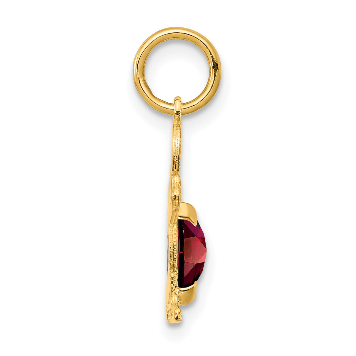 14K Boy 6x4 Oval Genuine Garnet-January-XCK11