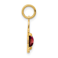 14K Boy 6x4 Oval Genuine Garnet-January-XCK11