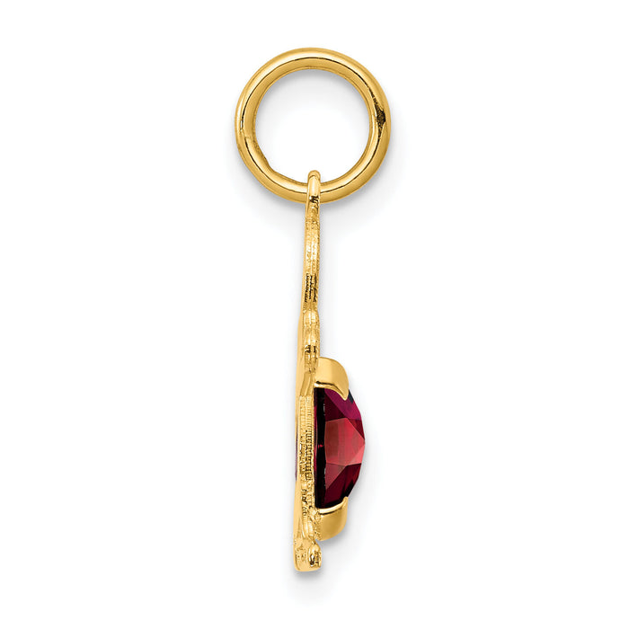14K Boy 6x4 Oval Genuine Garnet-January-XCK11