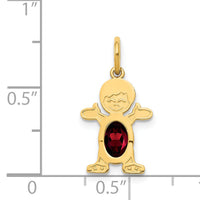 14K Boy 6x4 Oval Genuine Garnet-January-XCK11