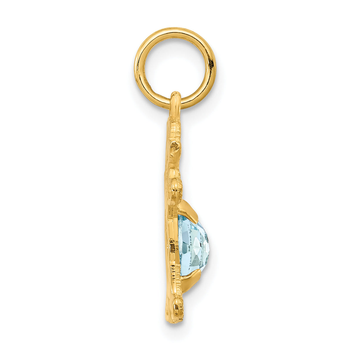 14K Girl 6x4 Oval Genuine Aquamarine-March-XCK14