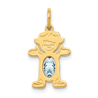 14K Girl 6x4 Oval Genuine Aquamarine-March-XCK14