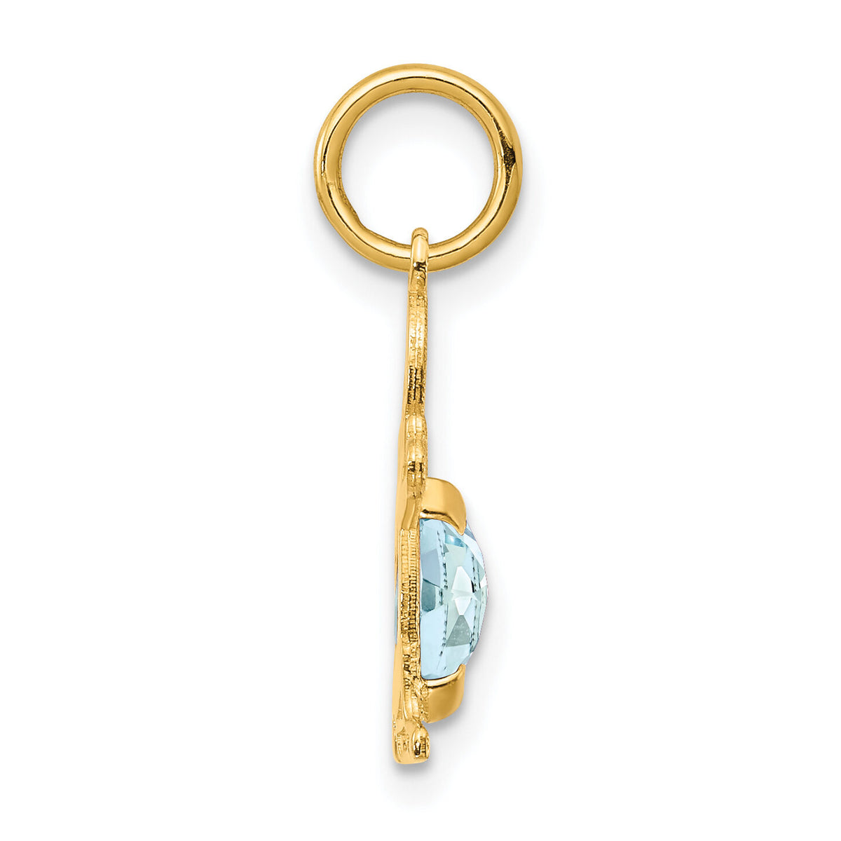 14K Boy 6x4 Oval Genuine Aquamarine-March-XCK15