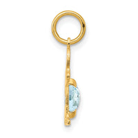 14K Boy 6x4 Oval Genuine Aquamarine-March-XCK15