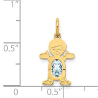 14K Boy 6x4 Oval Genuine Aquamarine-March-XCK15