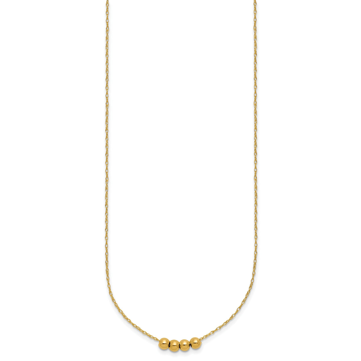 14k w/ 4, 4mm Bead Necklace-XCK154-18