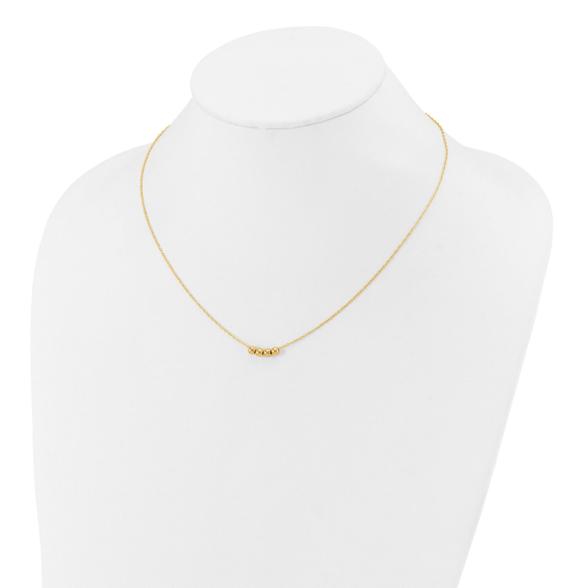 14k w/ 4, 4mm Bead Necklace-XCK154-18