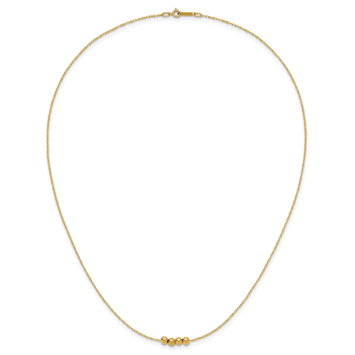 14k w/ 4, 4mm Bead Necklace-XCK154-18