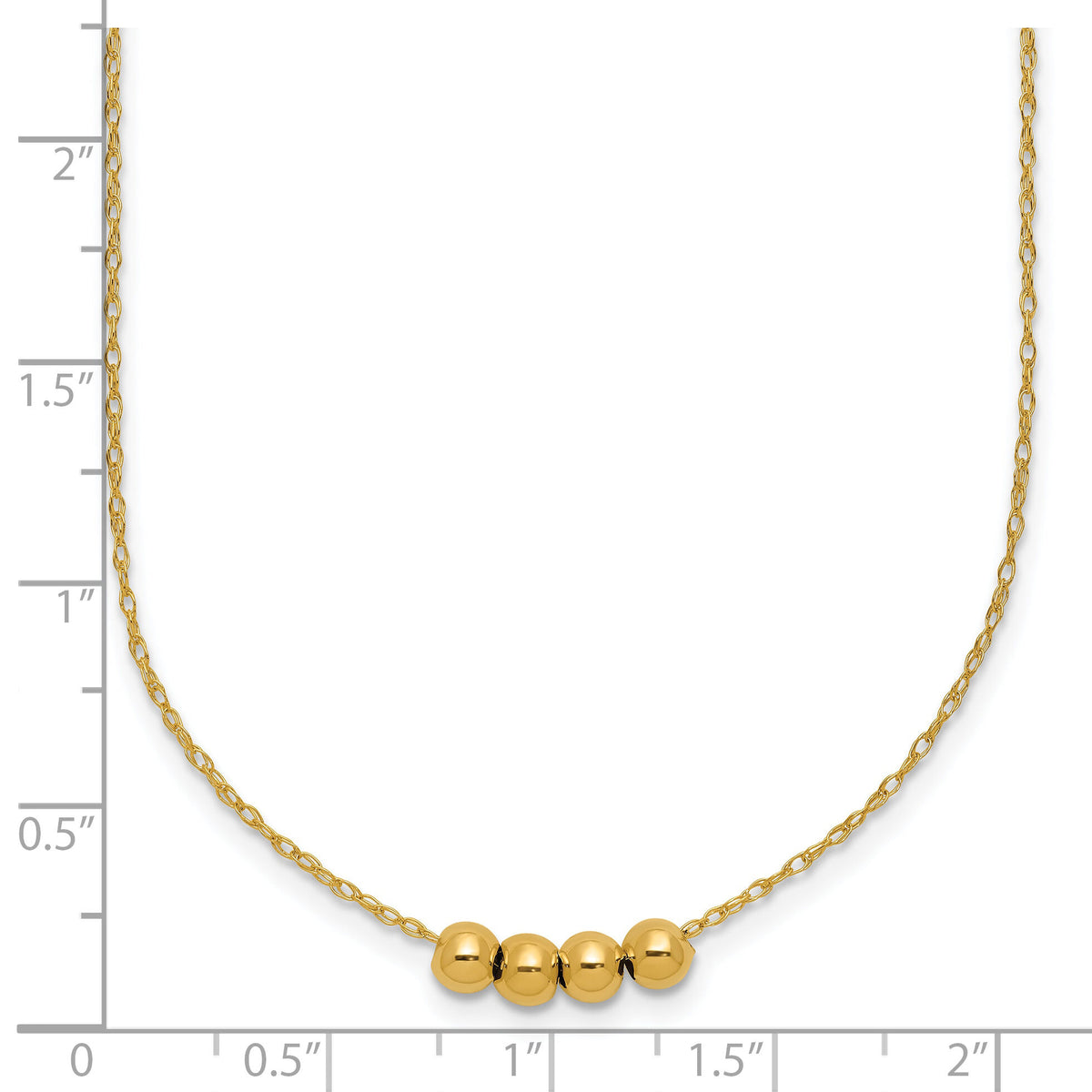 14k w/ 4, 4mm Bead Necklace-XCK154-18