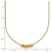 14k w/ 4, 4mm Bead Necklace-XCK154-18