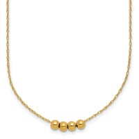 14k w/ 4, 4mm Bead Necklace-XCK154-18