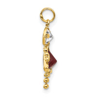 14ky January Girl Birthstone Charm-XCK156