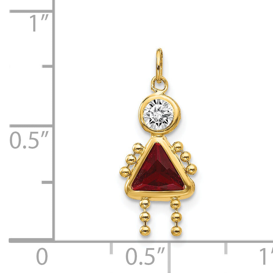 14ky January Girl Birthstone Charm-XCK156