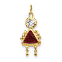 14ky January Girl Birthstone Charm-XCK156