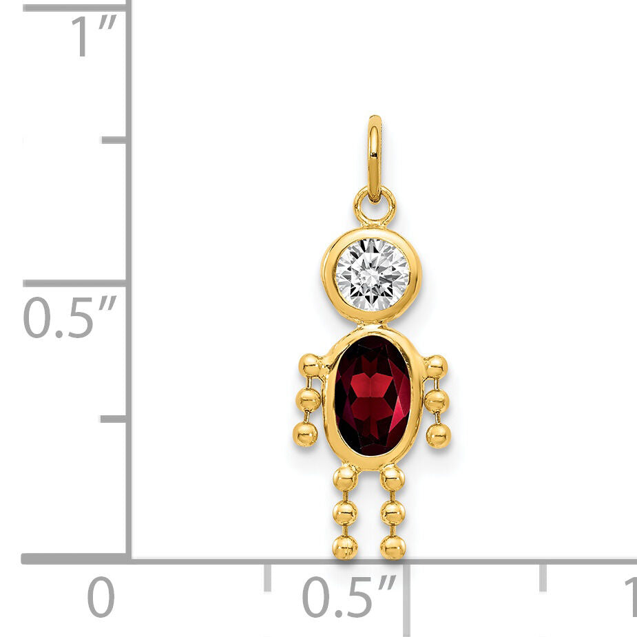 14k January Boy Birthstone Charm-XCK157