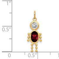 14k January Boy Birthstone Charm-XCK157