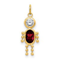 14k January Boy Birthstone Charm-XCK157