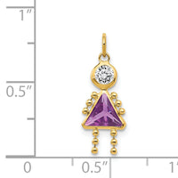14k February Girl Birthstone Charm-XCK158