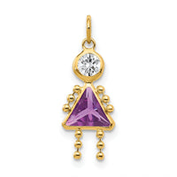 14k February Girl Birthstone Charm-XCK158