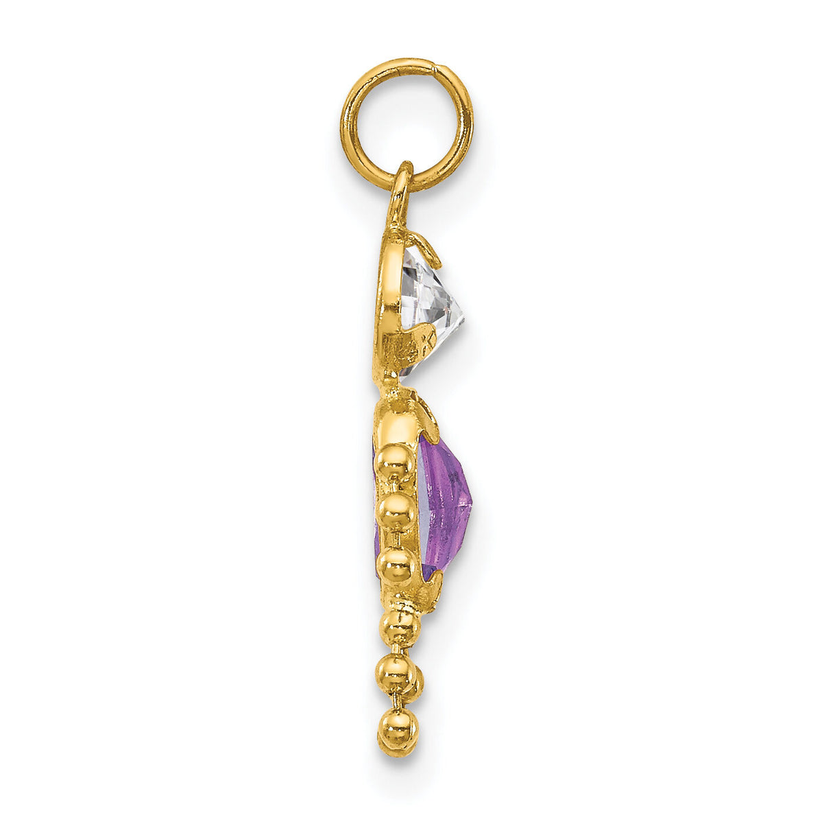 14k February Boy Birthstone Charm-XCK159